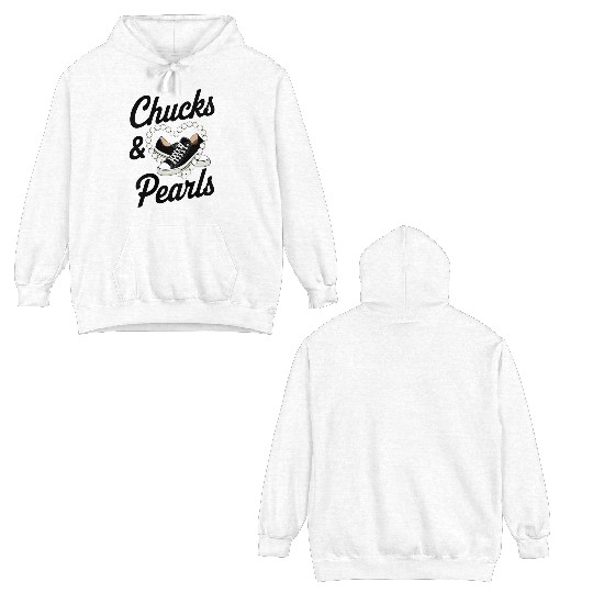 Chucks And Pearls 2024 I'M With Her Kamala 2024 Double Sided Hoodies