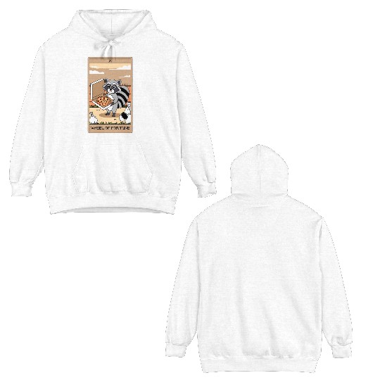 Wheel of Fortune Raccoons Tarot Card Double Sided Hoodies
