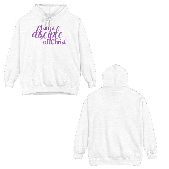 Purple I am a disciple of Christ design Double Sided Hoodies