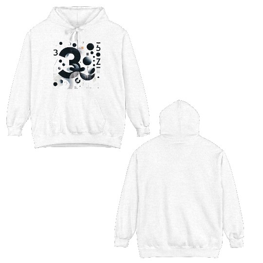 Abstract Lucky number 3 Double Sided Hoodies