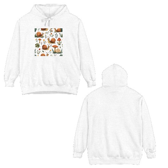 Charming Snails, Mushrooms, and Botanical Art Double Sided Hoodies