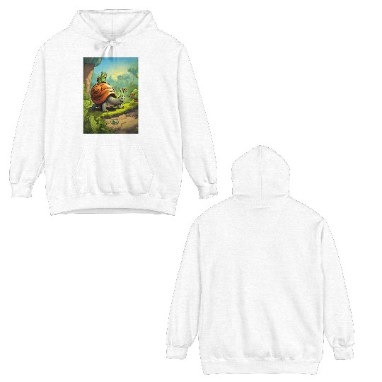 a CARTOON IMAGE OF A TERRIFIED Double Sided Hoodies