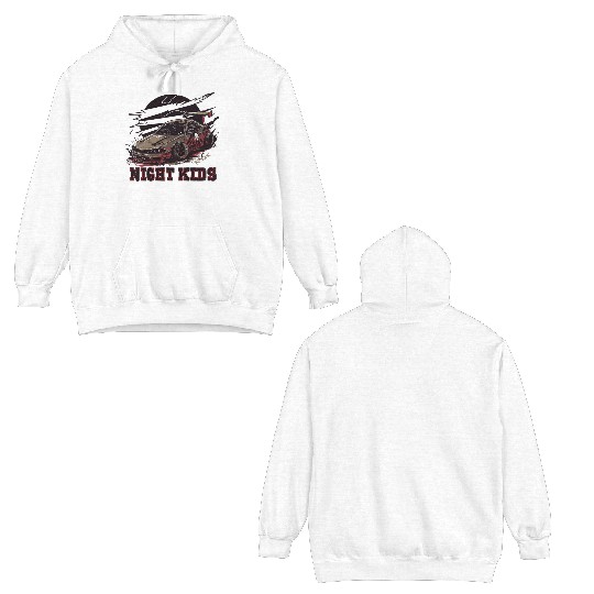 Trashy JDM Street Racer Night Kids Double Sided Hoodies