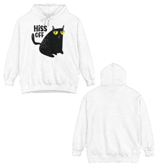 hiss off cat Double Sided Hoodies