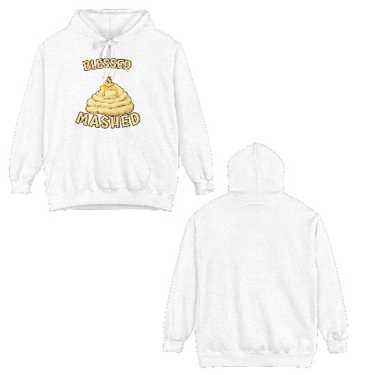 Blessed & Mashed - A Punny Thanksgiving Design Double Sided Hoodies
