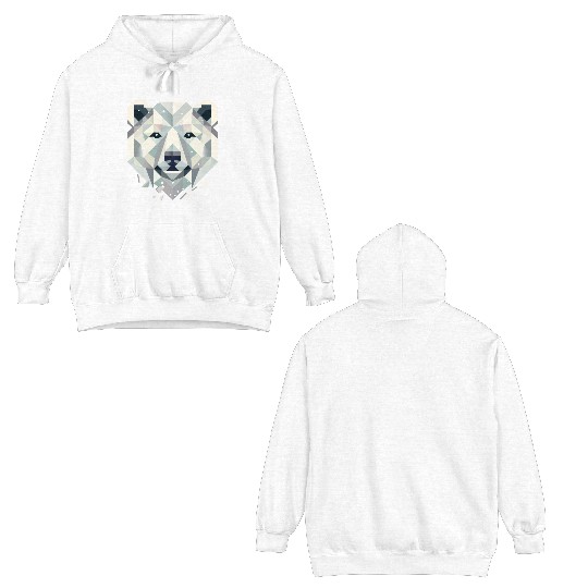 abstract polar bear-powerful elegance of the north Double Sided Hoodies