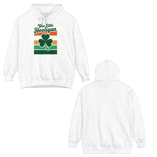 St Patricks Day Wee Little Hooligan Funny Double Sided Hoodies
