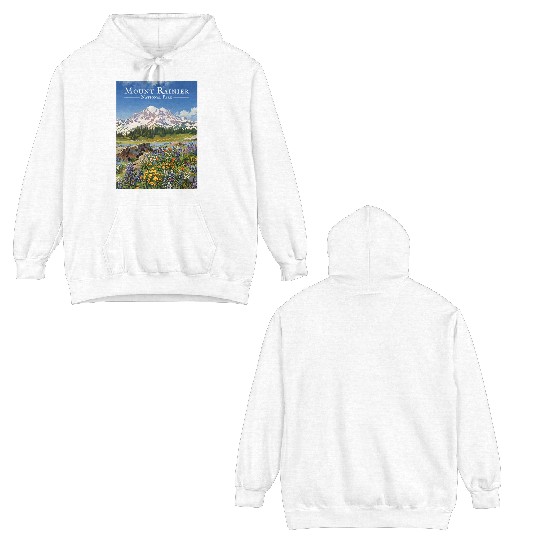 Mount Rainier Paradise Meadows Double Sided Hoodies