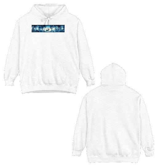 Celestial Deer in the Indigo Forest Double Sided Hoodies