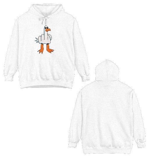 Rude Seagull Design Unis Funny Rude Seagulls Gift Double Sided Hoodies