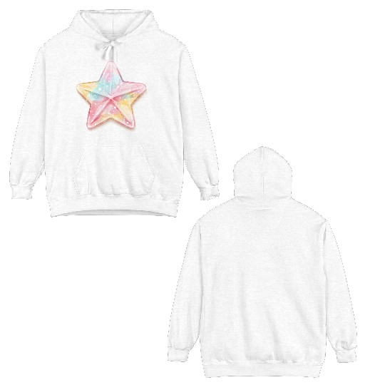 Pastel Star Shiny Bright Colorful Star Double Sided Hoodies