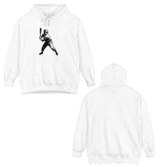 Baseball Player Black And White Double Sided Hoodies