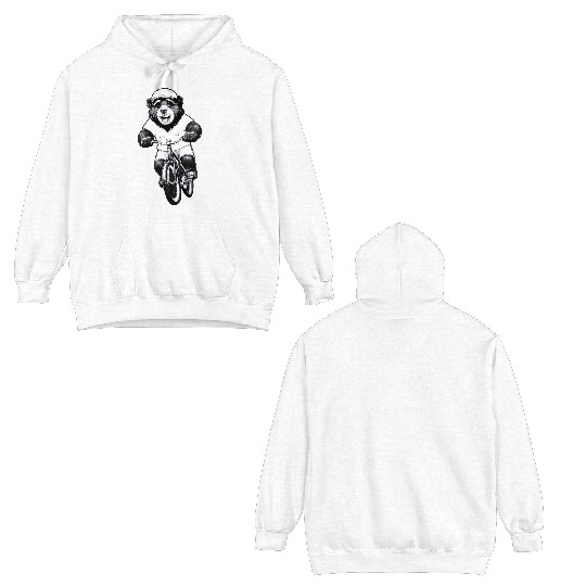 Biker bear Double Sided Hoodies