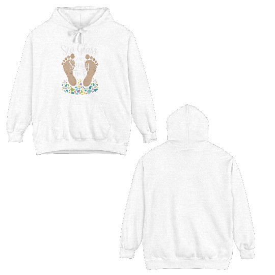 Sea Glass Hunters Collecting Ocean Treasures Double Sided Hoodies