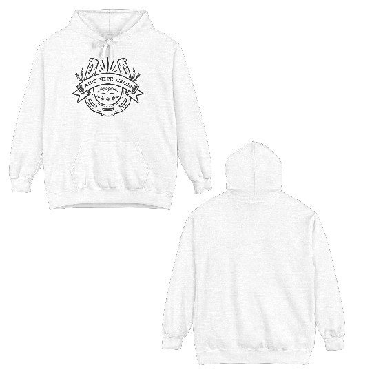 Ride with Grace – Horseshoe Equestrian Charm Double Sided Hoodies