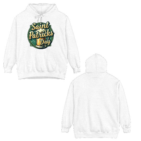 Saint Patrick`s Day Beer Double Sided Hoodies