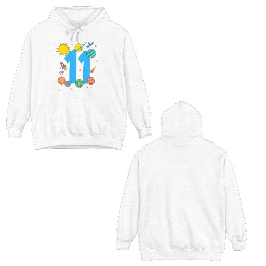 Space Adventure Number 11 Birthday Cosmos Double Sided Hoodies