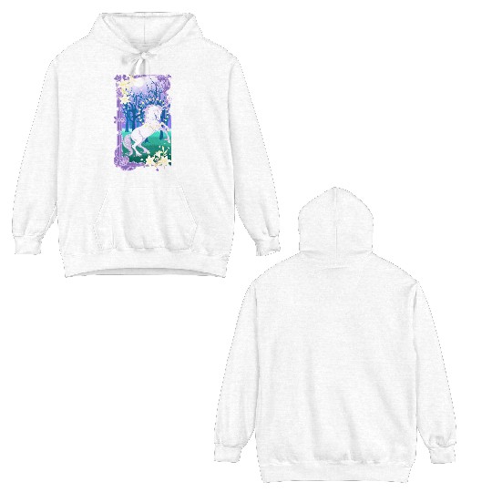 Unicorn fantasy lilac moon Double Sided Hoodies