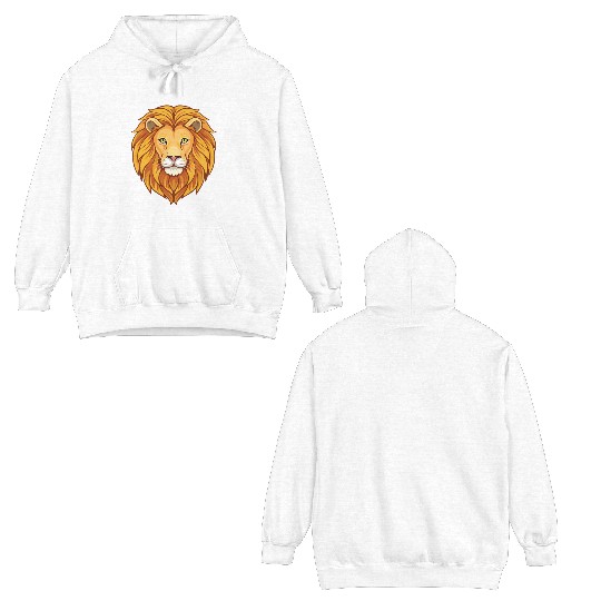 lion animal head logo Double Sided Hoodies