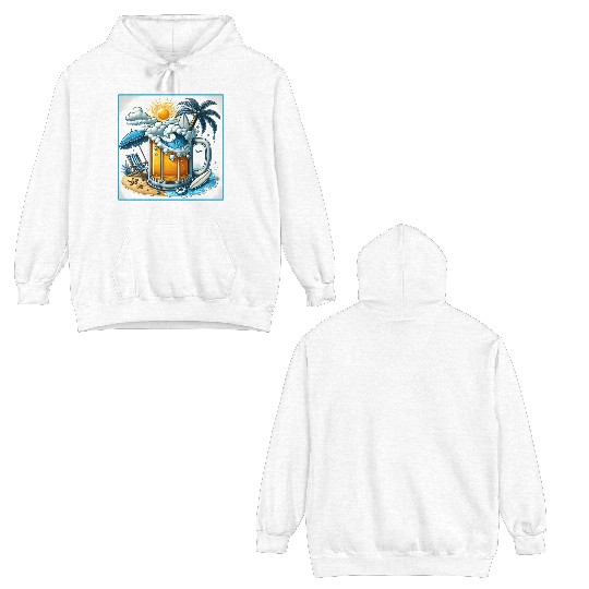Beer Beach Design Double Sided Hoodies
