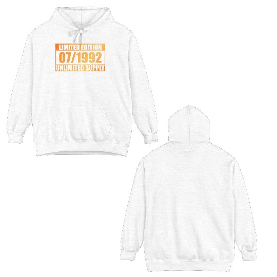 33rd birthday Limited Edition - ꝏ Supply 07/1992 Double Sided Hoodies