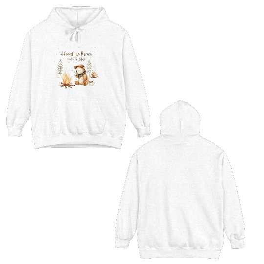 Adventure Brews Bear - Cozy Camp Night Double Sided Hoodies