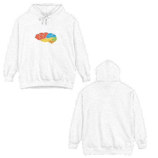 Math Teacher Love Brains Colorful Double Sided Hoodies