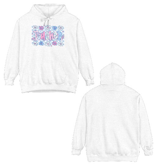 Checkered Teacher Floral Teacher Double Sided Hoodies