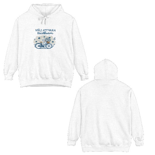 Choose Gratitude – Floral Bicycle Embroidery Double Sided Hoodies