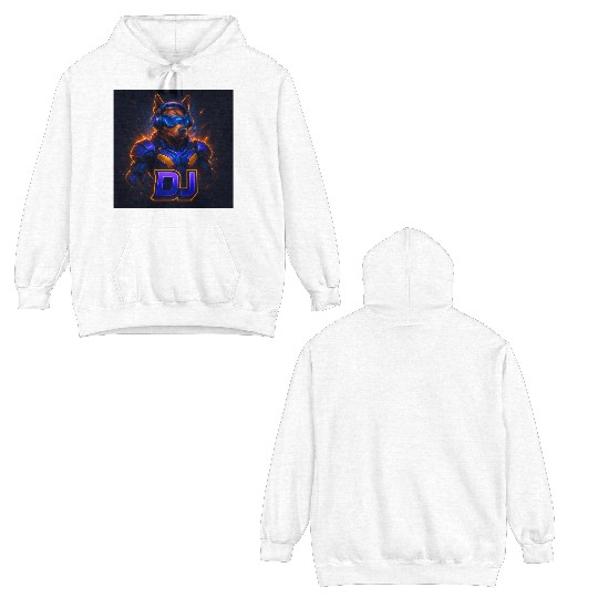 "Cyberpunk DJ Dog | Futuristic Style with a Doggy2 Double Sided Hoodies