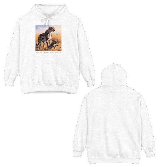 Mama Cheetah and Cub Double Sided Hoodies