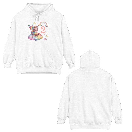 Magical Rainbow Fairy Elf 2nd Birthday Girl Double Sided Hoodies