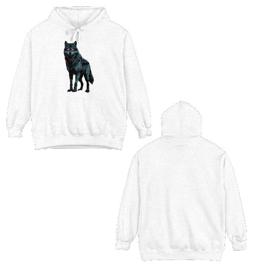 Tribal Red-Eyed Wolf – Fierce Alpha Spirit Double Sided Hoodies
