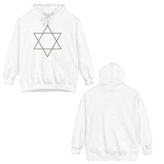 Minimalist Star of David Design Double Sided Hoodies