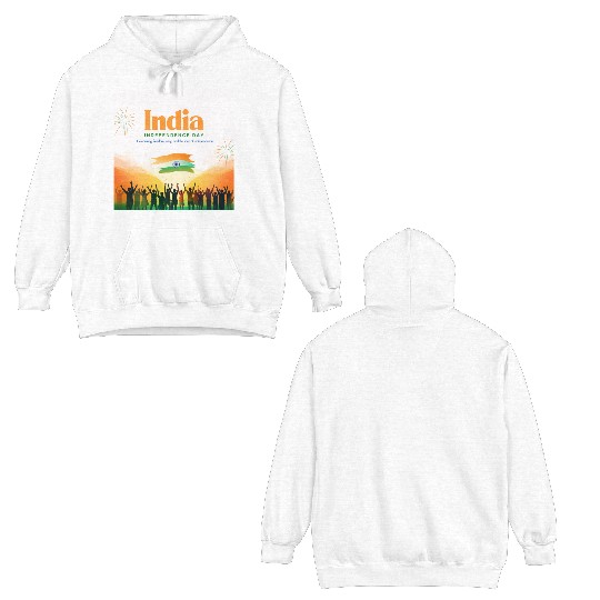 Vibrant India Independence Day Celebration Double Sided Hoodies