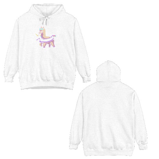 Pool Party Squad Summer Llama Unicorn Double Sided Hoodies