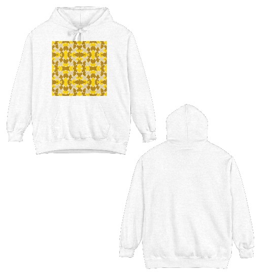 Abstract Gold and Brown Pattern Double Sided Hoodies