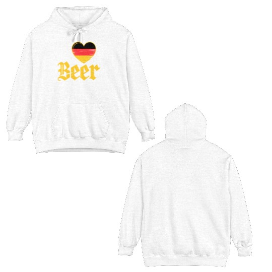 I Love Beer German Bier Funny Germany Flag Double Sided Hoodies