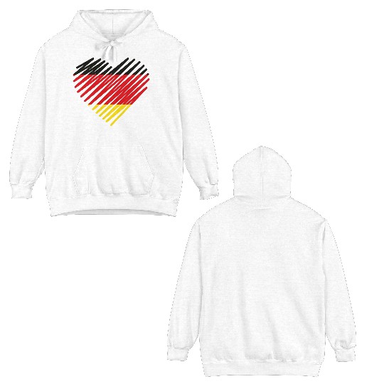 Abstract German Flag Heart Design Double Sided Hoodies
