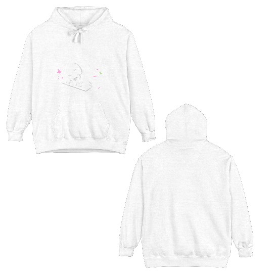 Skull Cartoon Emergency 404 Error Design Double Sided Hoodies