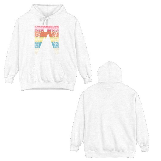 National Parks List Word Vintage Camping Hiking Double Sided Hoodies