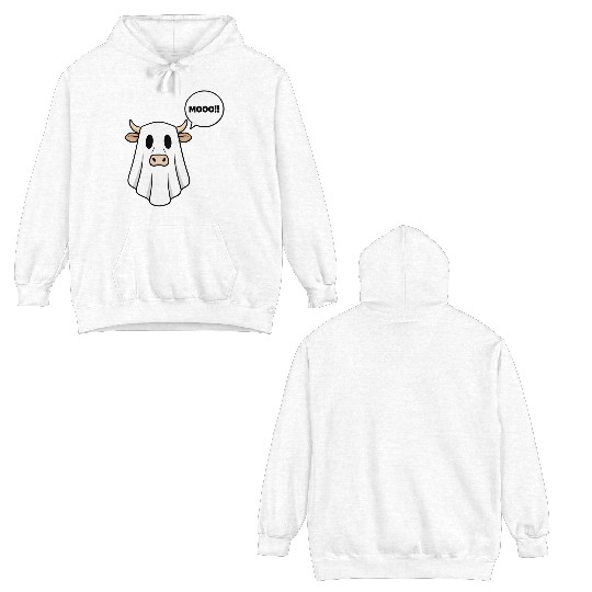 Funny Ghost Cow Double Sided Hoodies