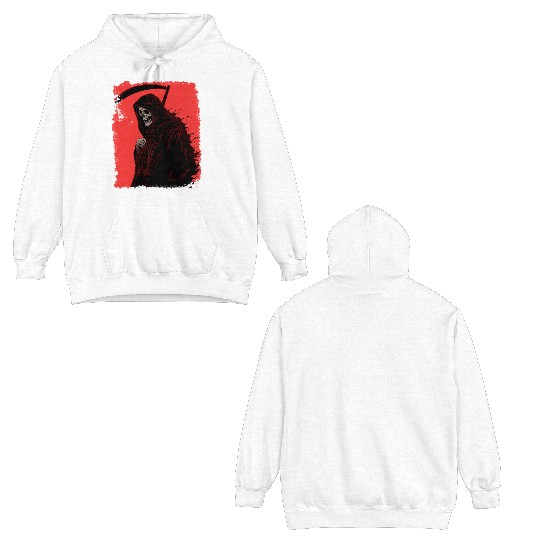 Skeleton Reaper Red Double Sided Hoodies