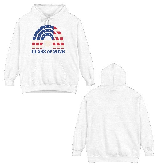 Senior 2026 | Graduation Class of 2026 Blue Design Double Sided Hoodies