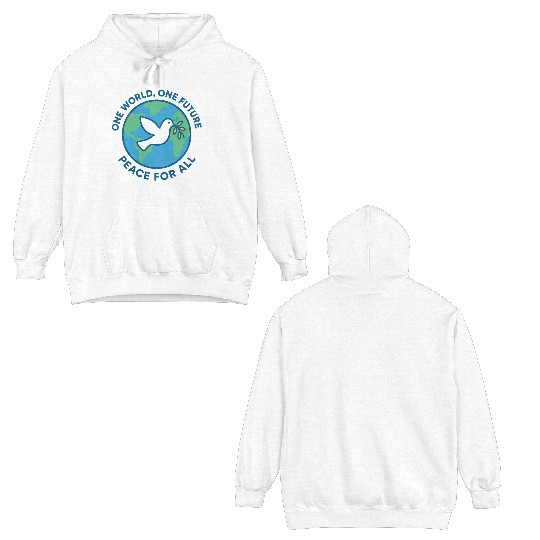 Unity and Peace Earth Dove Design Double Sided Hoodies
