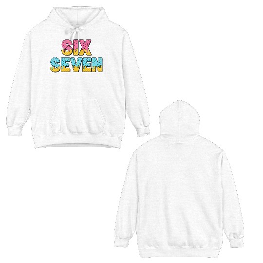 67 Six Seven Meme Funny Ice Cream Drip Waffle Cone Double Sided Hoodies