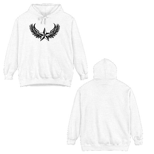 Nautical Star - Protection Symbol - Tattoo Style Double Sided Hoodies