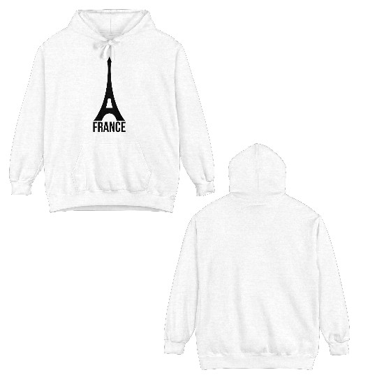 logo text tower tower eiffel 3 colors france natio Double Sided Hoodies