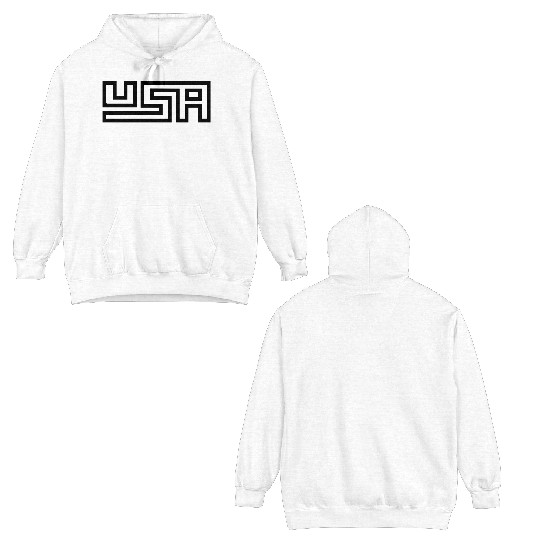 text america united states stars 3 colors USA nati Double Sided Hoodies