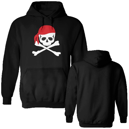 White Skull & Crossbones Double Sided Hoodies
